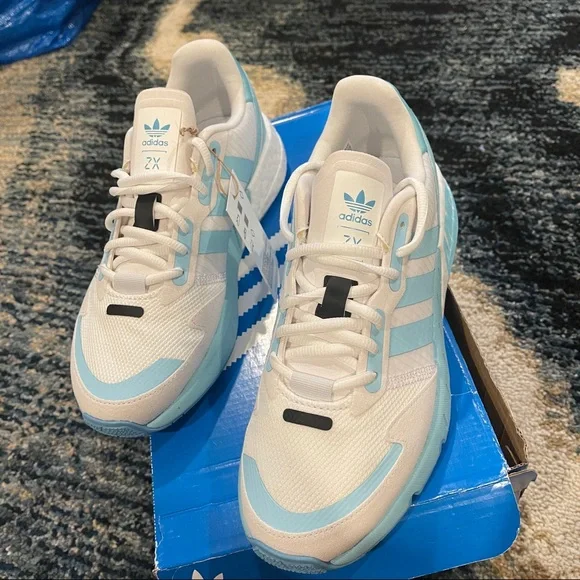 adidas | Shoes | Adidas Whitehazy Skyhazy Blue Zx K Boost Sneaker